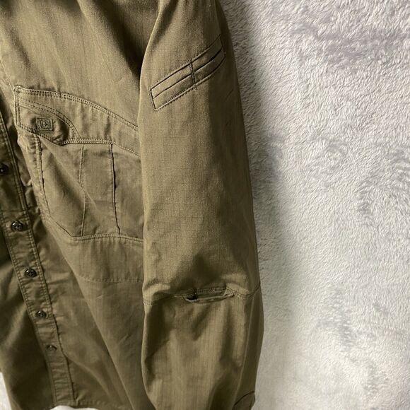 5.11 Tactical TacLite Professional Long Sleeve Shirt Size Large Green Work - Picture 3 of 7
